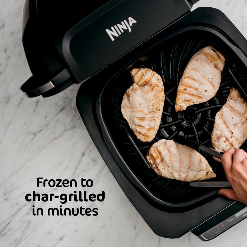 Ninja Crispi Glass Air Fryer, 4-in-1, Grey, FN101GY | Max crisp, bake, air fry, recrisp, 450F max, 4 Qt and 6 Cup containers, PFAS-free glass