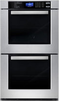 30 in. Haven Coll Double Electric Wall Oven, True Convection, Stainless Cosmo COS-30EDWC Blue Porcelain, Self Clean Function, 7 Oven Functions, Digital Display, Interior Lighting