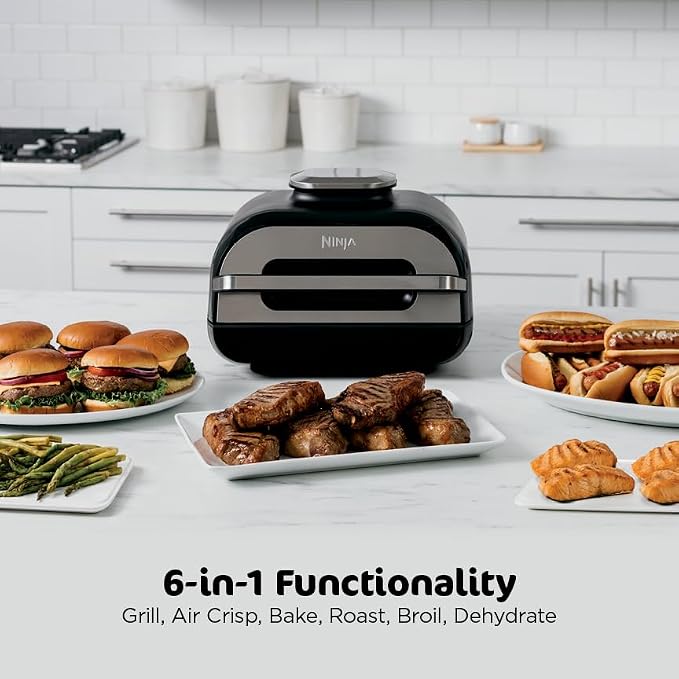 Ninja Crispi Glass Air Fryer, 4-in-1, Grey, FN101GY | Max crisp, bake, air fry, recrisp, 450F max, 4 Qt and 6 Cup containers, PFAS-free glass