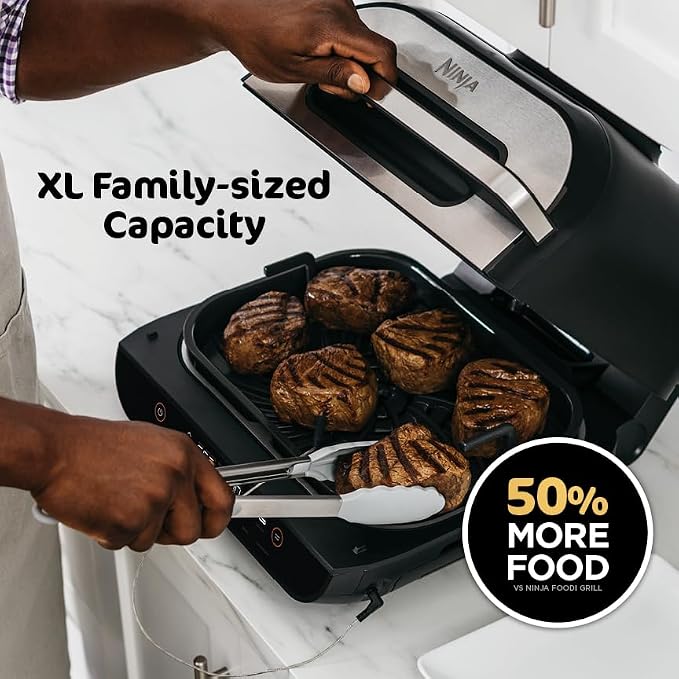 Ninja Crispi Glass Air Fryer, 4-in-1, Grey, FN101GY | Max crisp, bake, air fry, recrisp, 450F max, 4 Qt and 6 Cup containers, PFAS-free glass