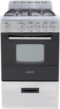 Avanti Compact Gas Range Oven, 4 Sealed Burners, 20-Inch, Stainless Steel | Avanti Compact Gas Range Oven, Freestanding with 4 Sealed Burners, Broiler with..
