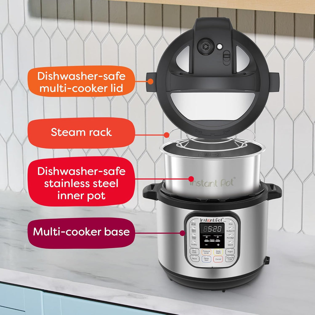 Instant Pot Duo 6 Qt 7-in-1 Electric Pressure Cooker, Stainless Steel | multicooker, 6 quart, slow cook, rice, steam, sauté, yogurt, sterilizer, keep warm,.