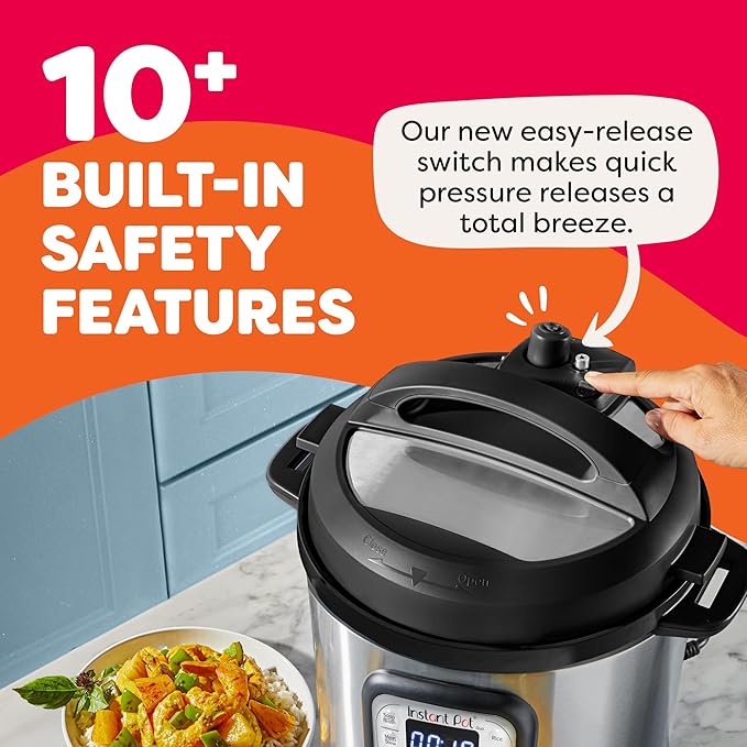 Instant Pot Duo 6 Qt 7-in-1 Electric Pressure Cooker, Stainless Steel | multicooker, 6 quart, slow cook, rice, steam, sauté, yogurt, sterilizer, keep warm,.