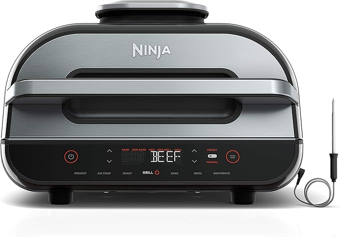 Ninja Crispi Glass Air Fryer, 4-in-1, Grey, FN101GY | Max crisp, bake, air fry, recrisp, 450F max, 4 Qt and 6 Cup containers, PFAS-free glass